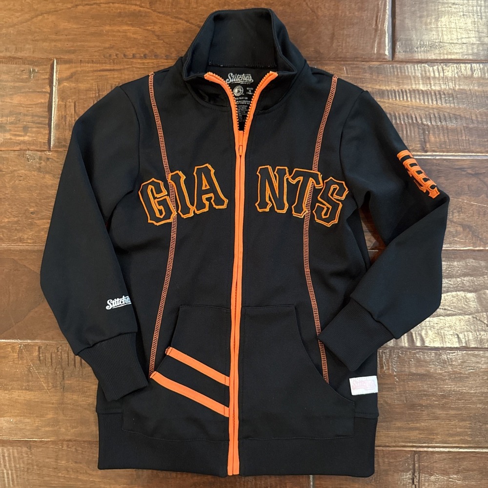 Stitches San Francisco Giants Full Zip Jacket Black & Orange Youth Small